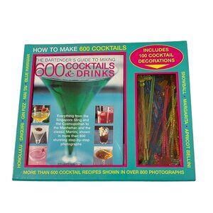 Bartender's Guide to Mixing 600 Cocktails Drinks w/Decorations New Years Eve NEW